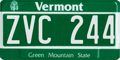 VT license plate ZVC244
