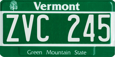 VT license plate ZVC245