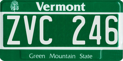 VT license plate ZVC246