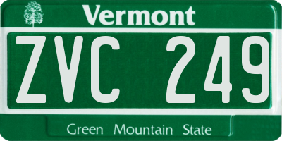 VT license plate ZVC249