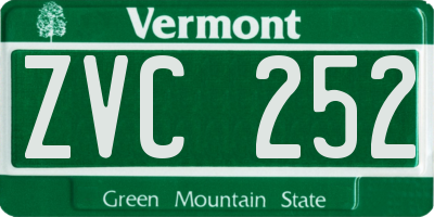 VT license plate ZVC252