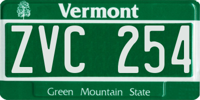 VT license plate ZVC254