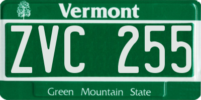 VT license plate ZVC255