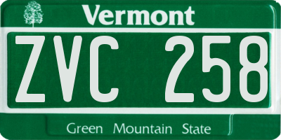 VT license plate ZVC258