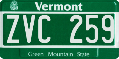 VT license plate ZVC259