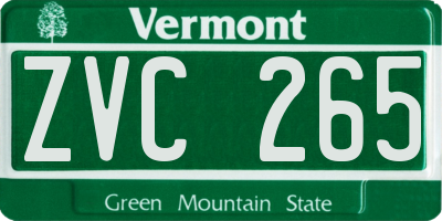 VT license plate ZVC265