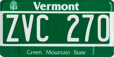 VT license plate ZVC270