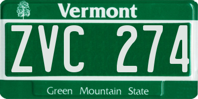 VT license plate ZVC274