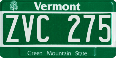 VT license plate ZVC275