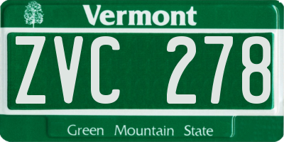 VT license plate ZVC278