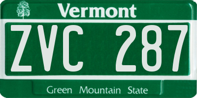 VT license plate ZVC287