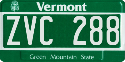 VT license plate ZVC288