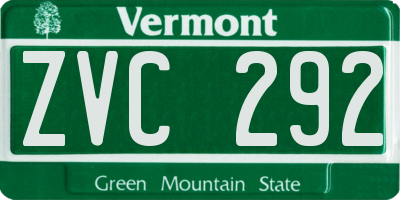 VT license plate ZVC292
