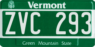 VT license plate ZVC293