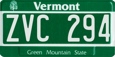 VT license plate ZVC294