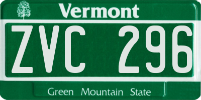 VT license plate ZVC296