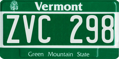 VT license plate ZVC298