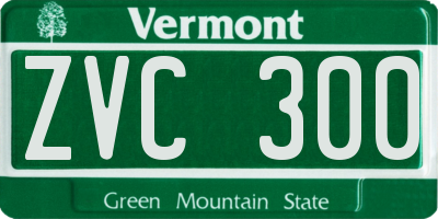 VT license plate ZVC300
