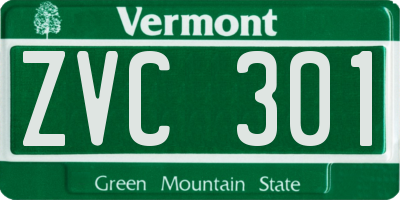 VT license plate ZVC301
