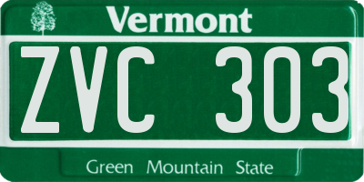 VT license plate ZVC303