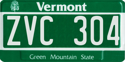 VT license plate ZVC304