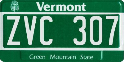 VT license plate ZVC307