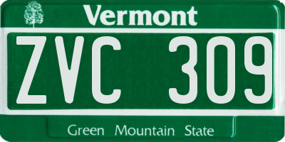 VT license plate ZVC309