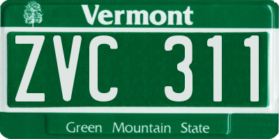 VT license plate ZVC311