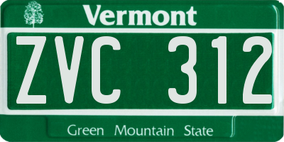VT license plate ZVC312