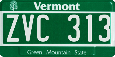 VT license plate ZVC313