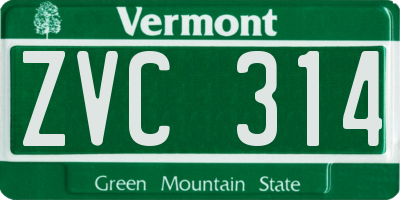 VT license plate ZVC314