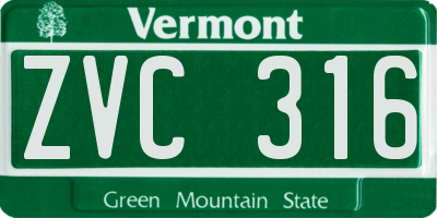 VT license plate ZVC316