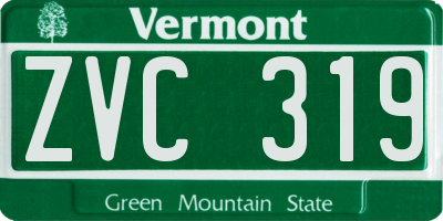 VT license plate ZVC319