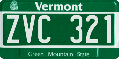 VT license plate ZVC321