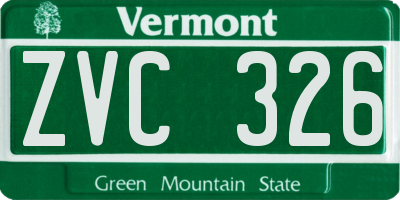 VT license plate ZVC326