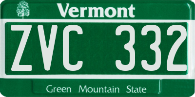 VT license plate ZVC332