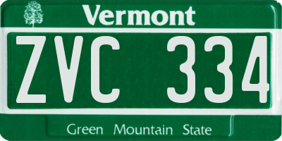 VT license plate ZVC334