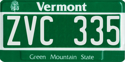 VT license plate ZVC335