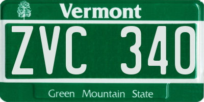 VT license plate ZVC340