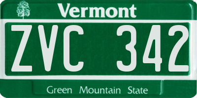 VT license plate ZVC342