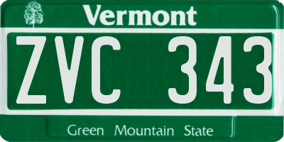 VT license plate ZVC343