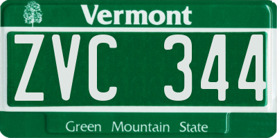 VT license plate ZVC344