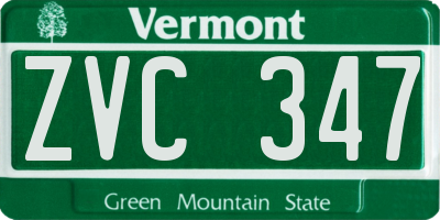 VT license plate ZVC347