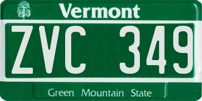 VT license plate ZVC349