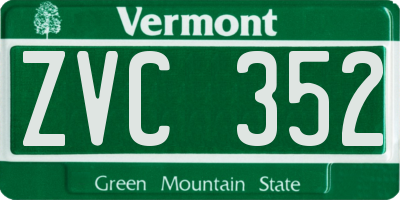 VT license plate ZVC352