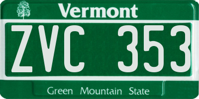 VT license plate ZVC353