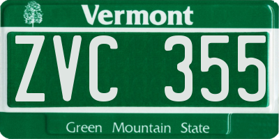 VT license plate ZVC355