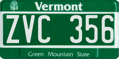 VT license plate ZVC356
