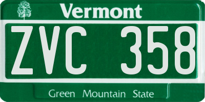 VT license plate ZVC358