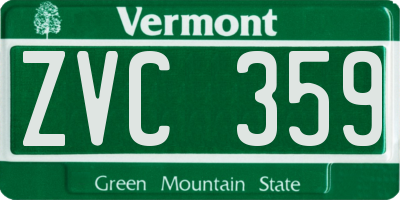 VT license plate ZVC359